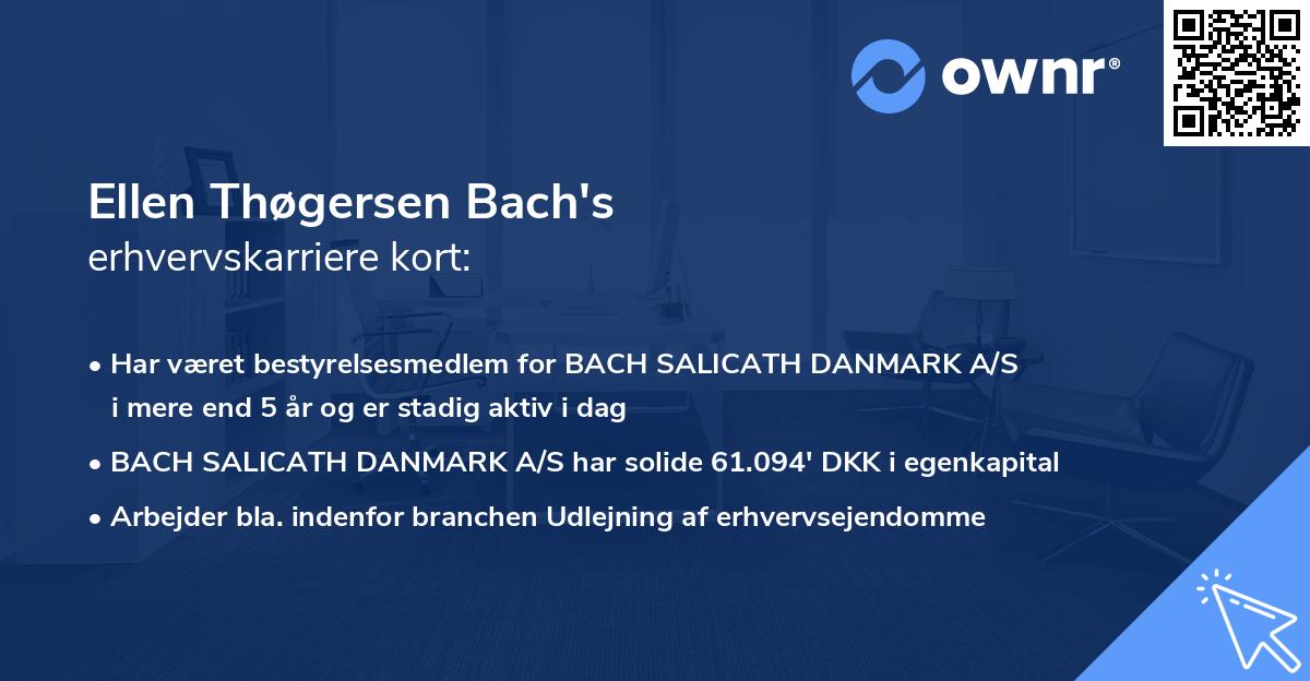 Ellen Thøgersen Bach's erhvervskarriere kort