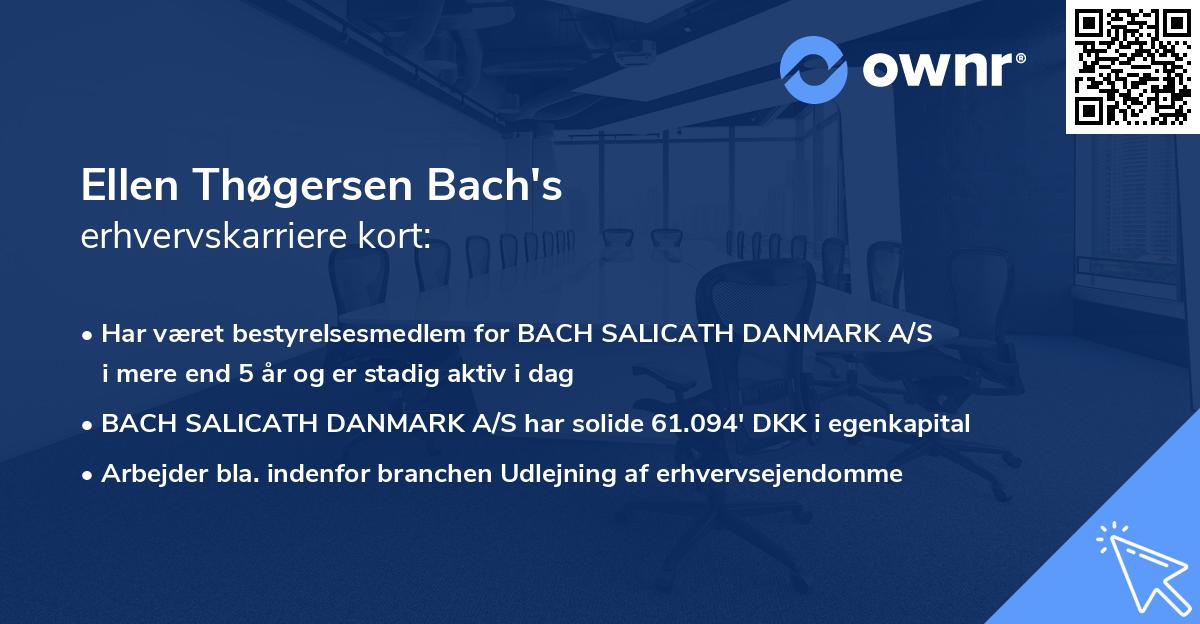 Ellen Thøgersen Bach's erhvervskarriere kort
