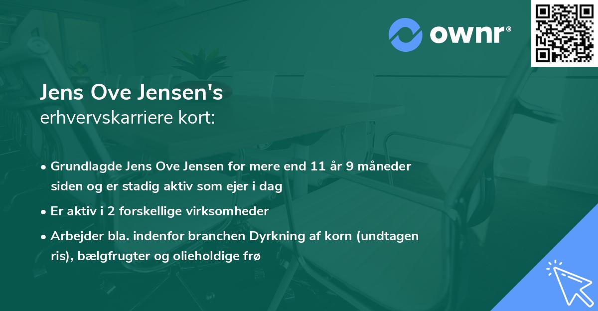 Jens Ove Jensen's erhvervskarriere kort