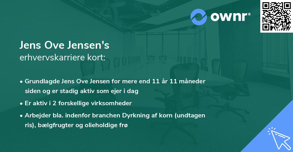 Jens Ove Jensen's erhvervskarriere kort