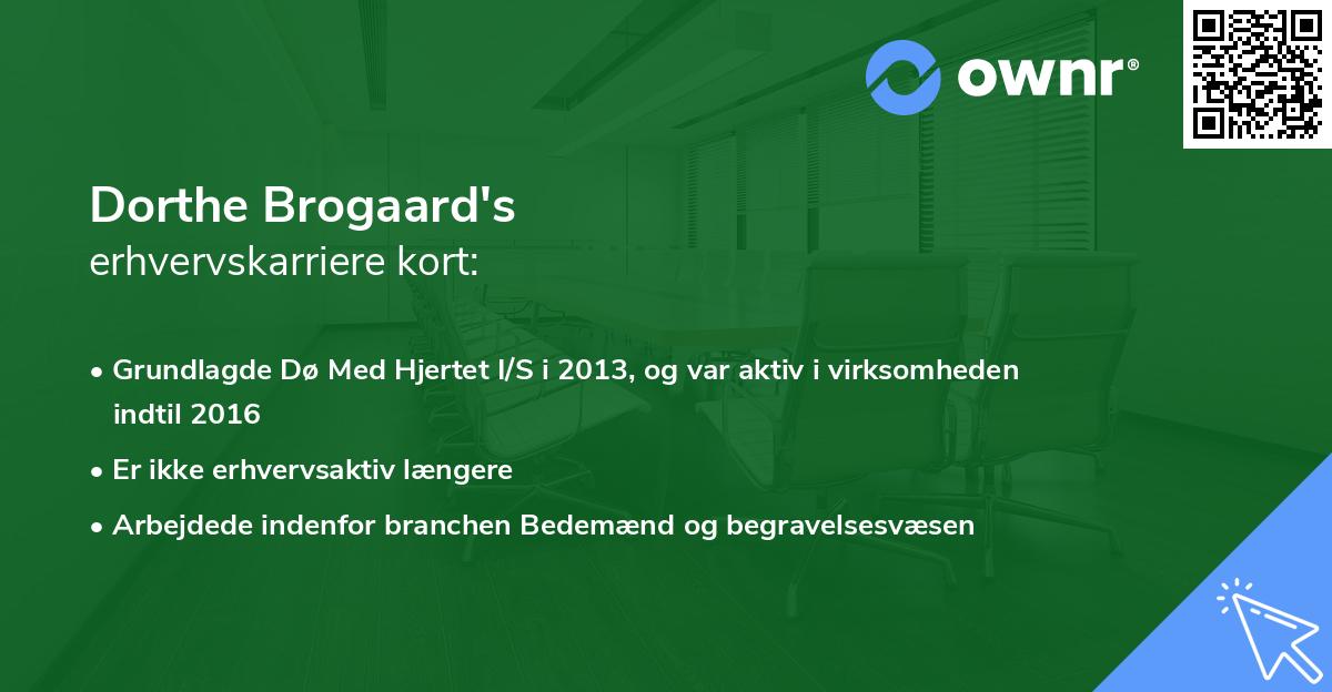 Dorthe Brogaard's erhvervskarriere kort