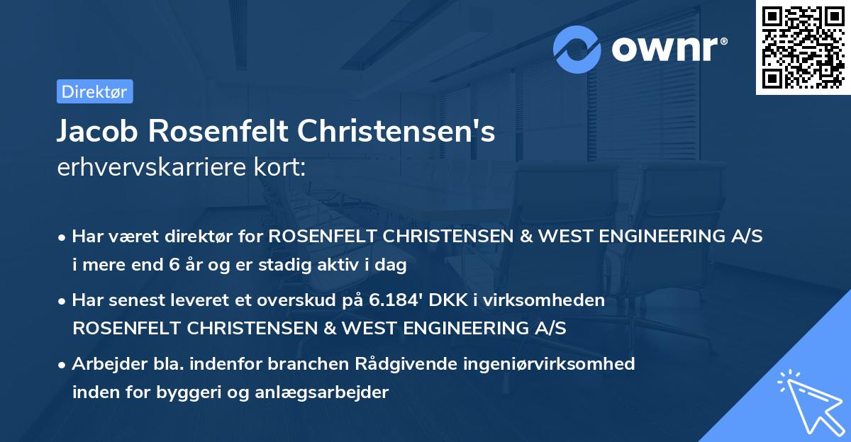 Jacob Rosenfelt Christensen's erhvervskarriere kort