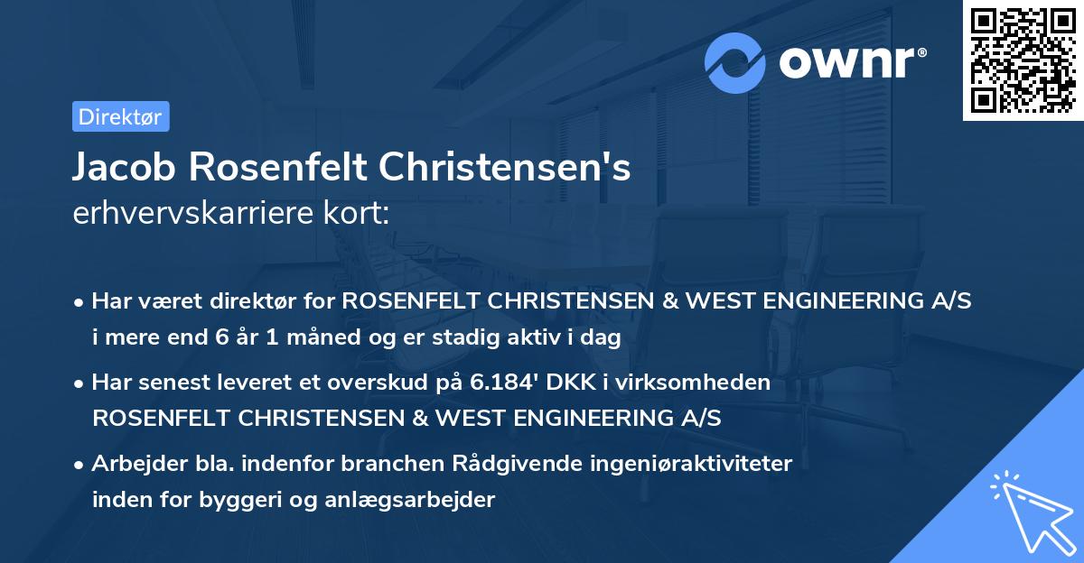 Jacob Rosenfelt Christensen's erhvervskarriere kort