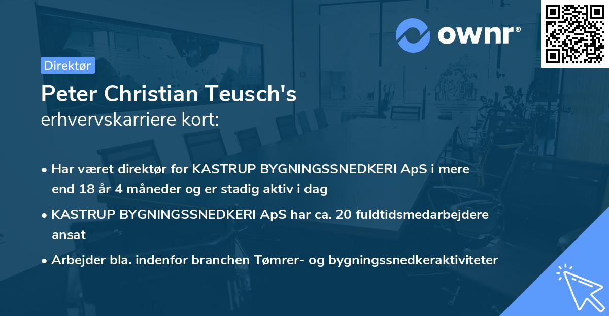 Peter Christian Teusch's erhvervskarriere kort