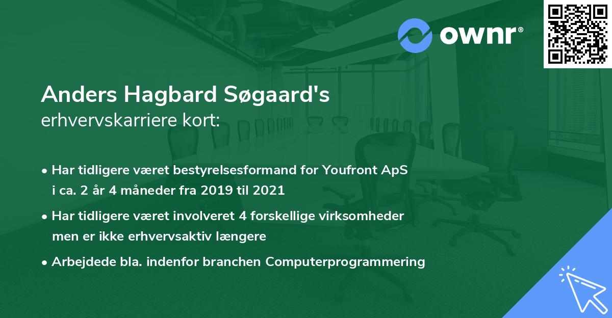 Anders Hagbard Søgaard's erhvervskarriere kort