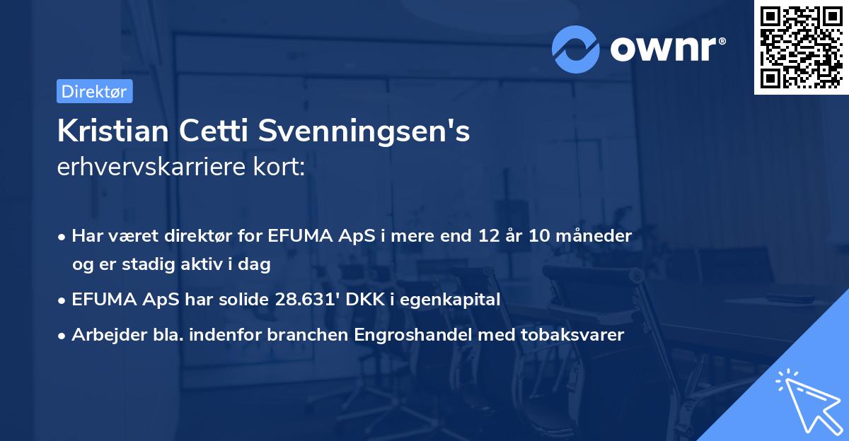 Kristian Cetti Svenningsen's erhvervskarriere kort