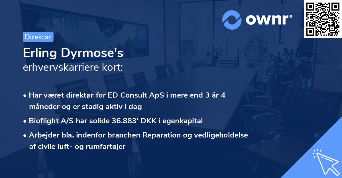 Erling Dyrmose's erhvervskarriere kort
