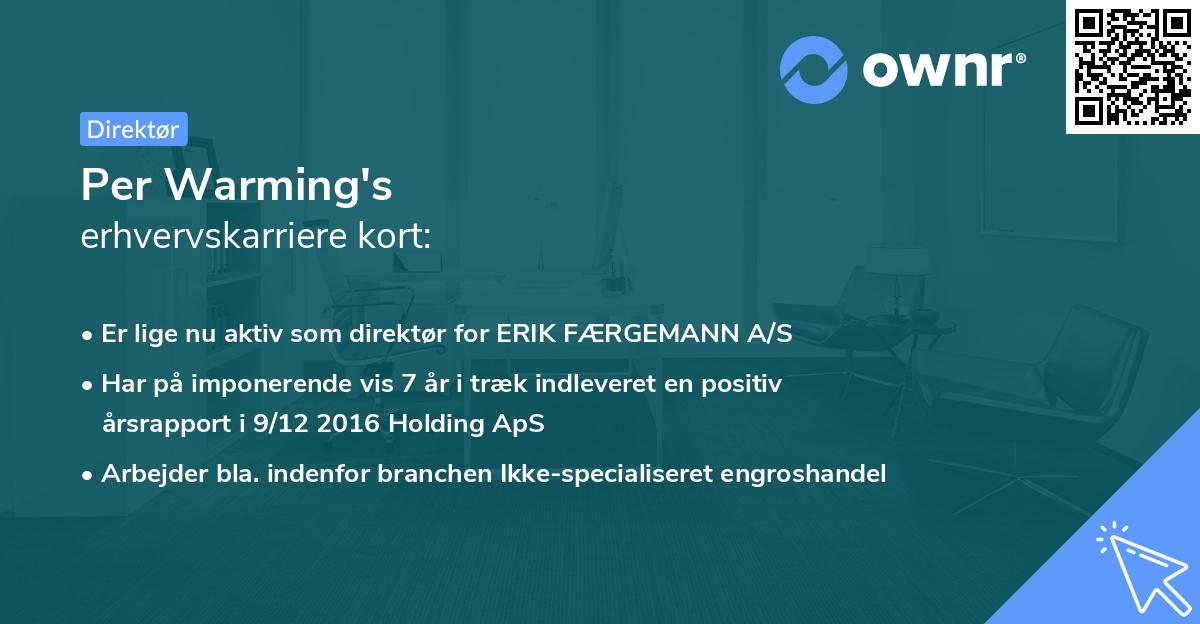 Per Warming's erhvervskarriere kort