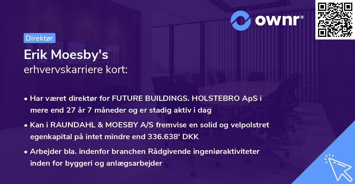 Erik Moesby's erhvervskarriere kort