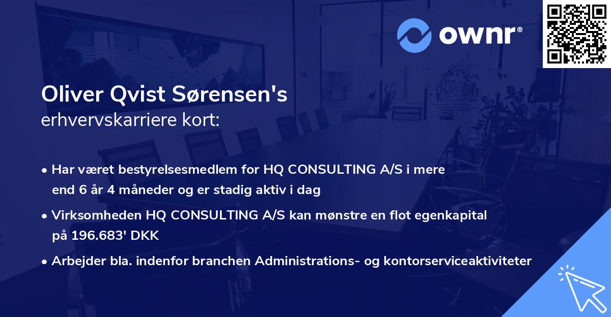 Oliver Qvist Sørensen's erhvervskarriere kort