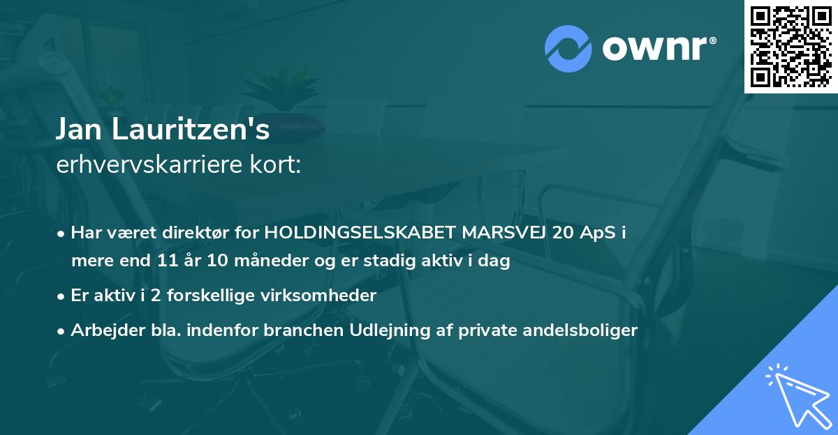 Jan Lauritzen's erhvervskarriere kort