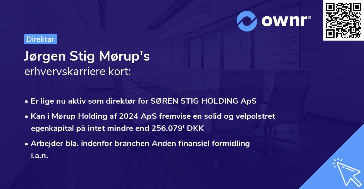 Jørgen Stig Mørup's erhvervskarriere kort