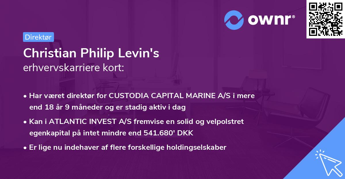 Christian Philip Levin's erhvervskarriere kort