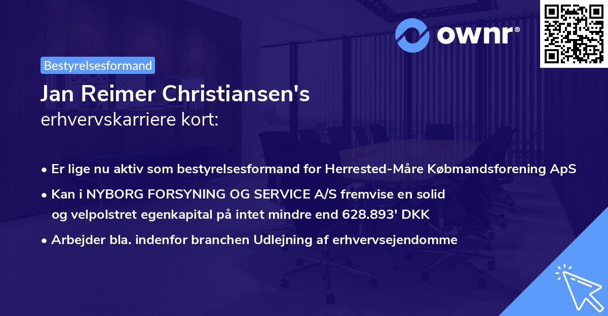 Jan Reimer Christiansen's erhvervskarriere kort