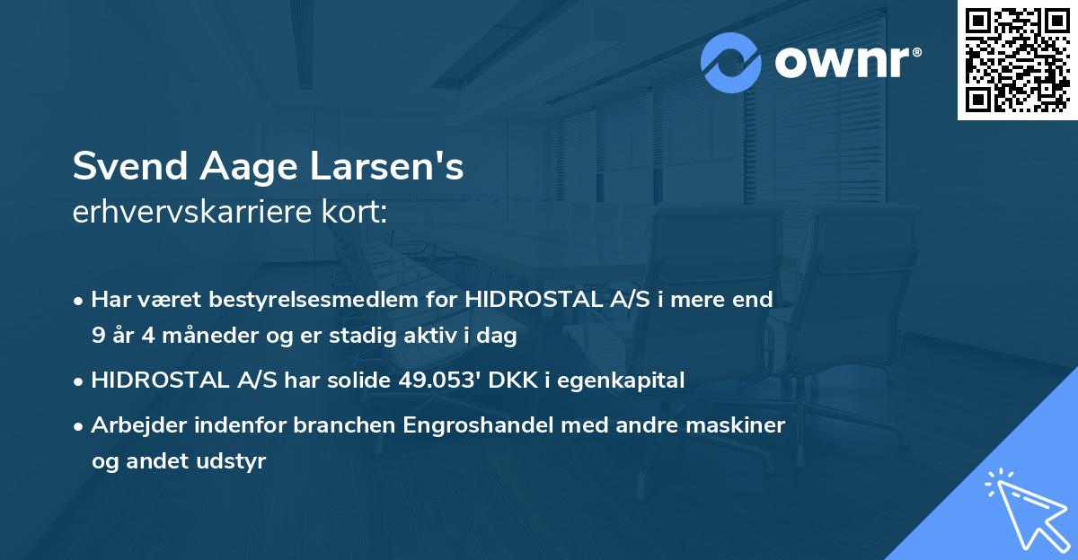 Svend Aage Larsen's erhvervskarriere kort