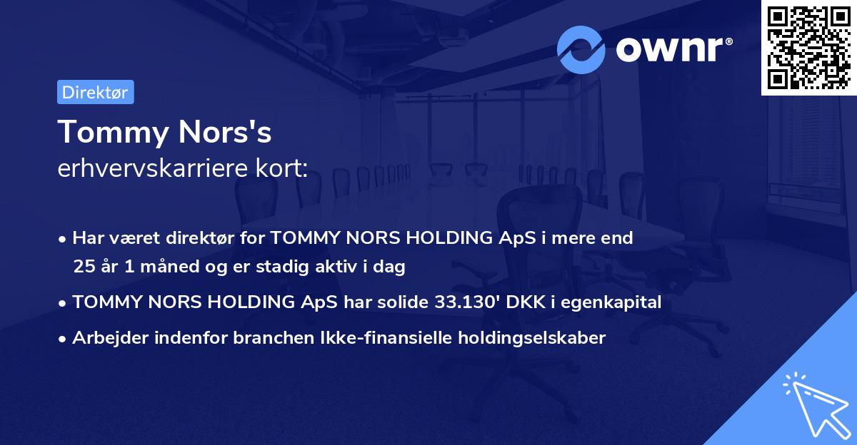 Tommy Nors's erhvervskarriere kort