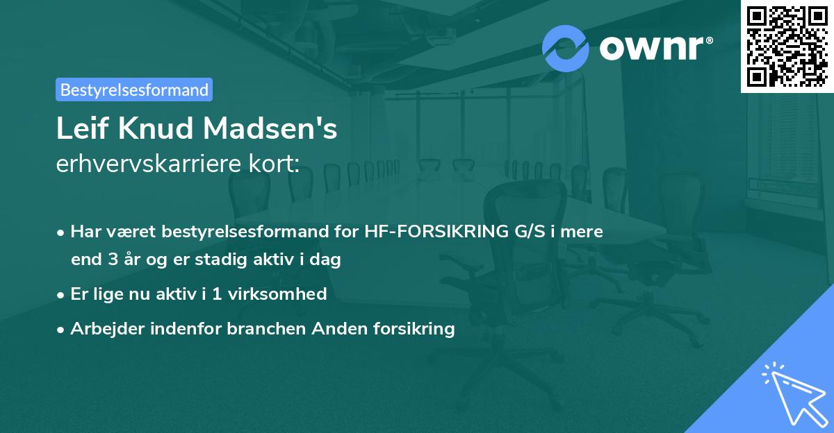 Leif Knud Madsen's erhvervskarriere kort