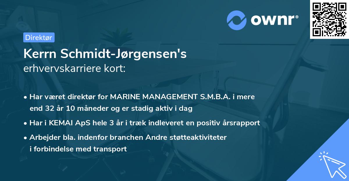 Kerrn Schmidt-Jørgensen's erhvervskarriere kort