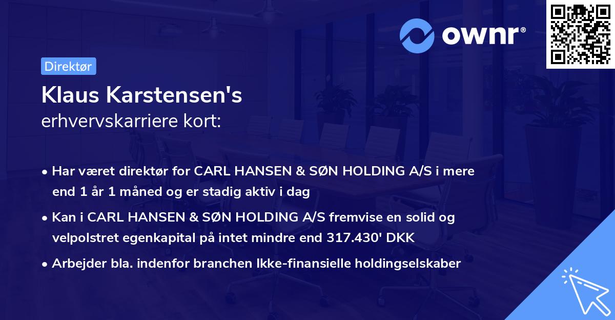 Klaus Karstensen's erhvervskarriere kort