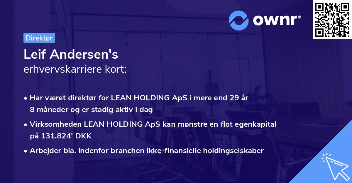 Leif Andersen's erhvervskarriere kort