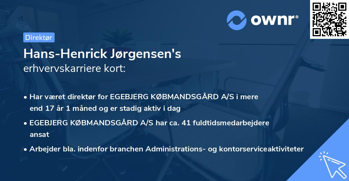 Hans-Henrick Jørgensen's erhvervskarriere kort