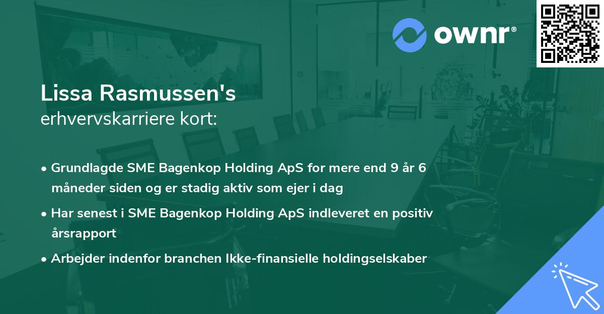 Lissa Rasmussen's erhvervskarriere kort