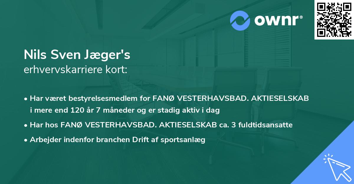 Nils Sven Jæger's erhvervskarriere kort