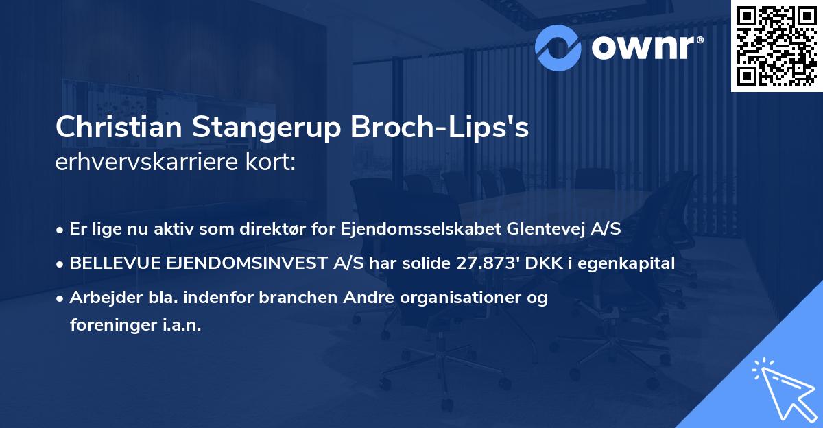 Christian Stangerup Broch-Lips's erhvervskarriere kort