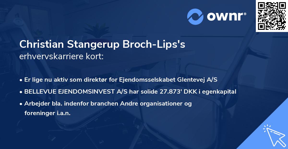 Christian Stangerup Broch-Lips's erhvervskarriere kort