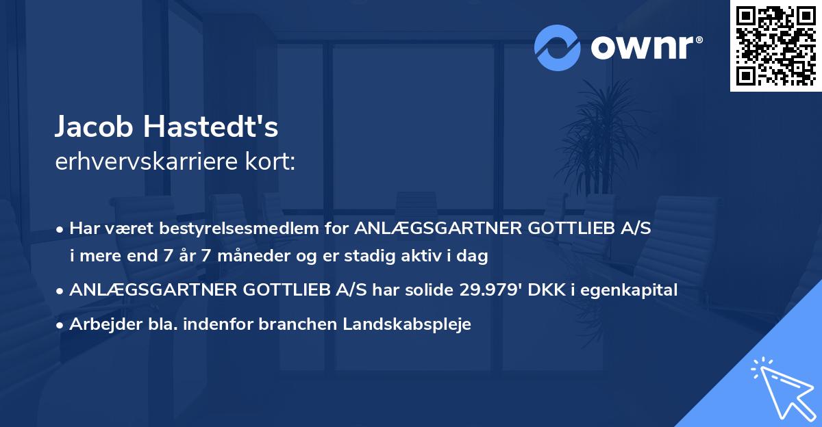Jacob Hastedt's erhvervskarriere kort