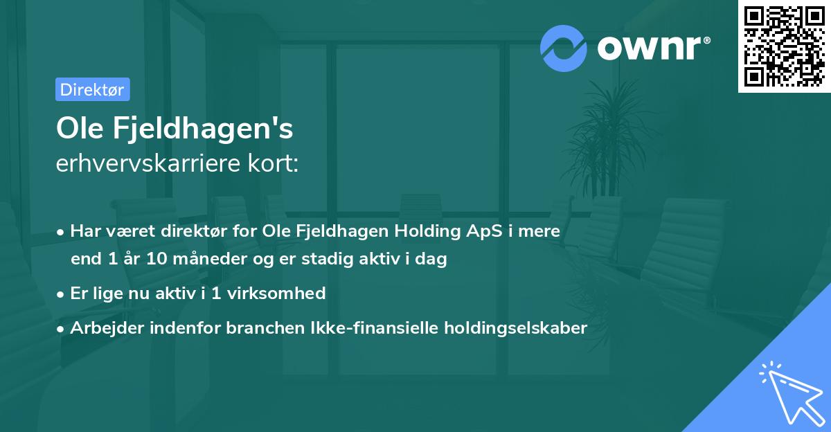 Ole Fjeldhagen's erhvervskarriere kort