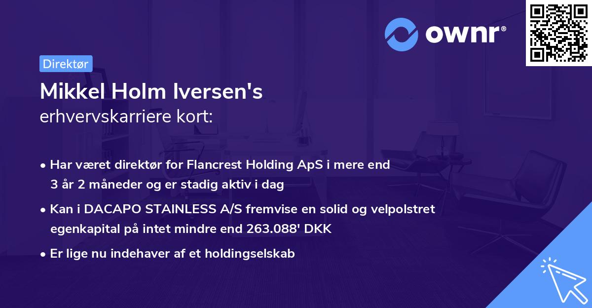Mikkel Holm Iversen's erhvervskarriere kort