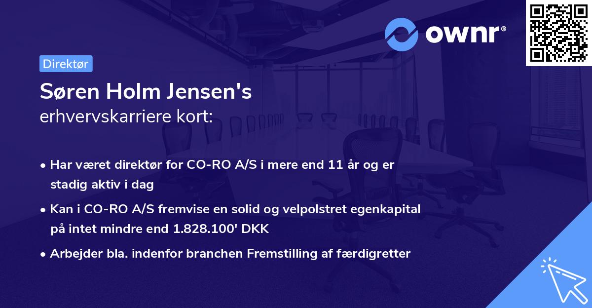 Søren Holm Jensen's erhvervskarriere kort