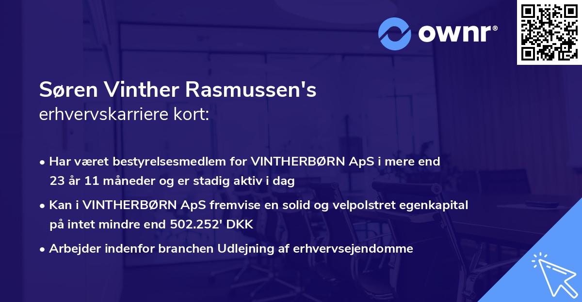 Søren Vinther Rasmussen's erhvervskarriere kort