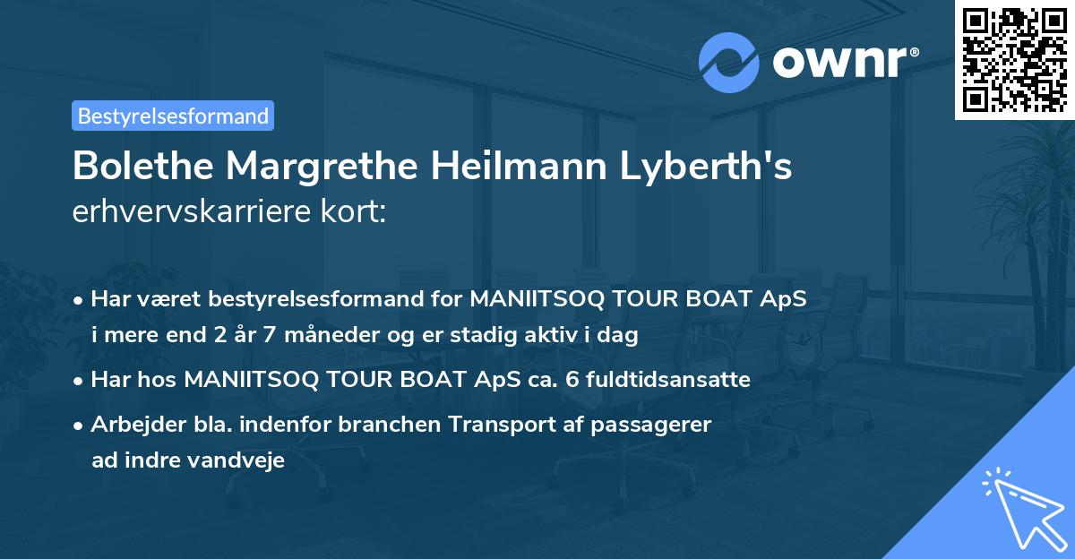 Bolethe Margrethe Heilmann Lyberth's erhvervskarriere kort