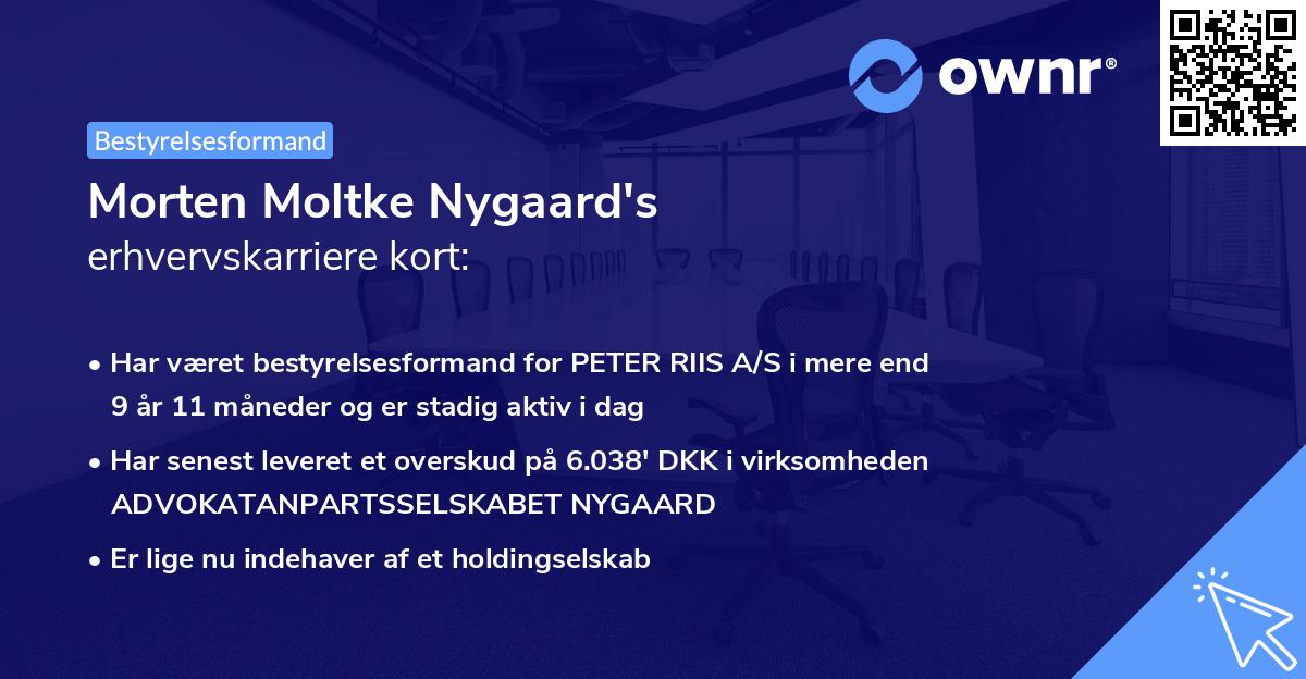 Morten Moltke Nygaard's erhvervskarriere kort