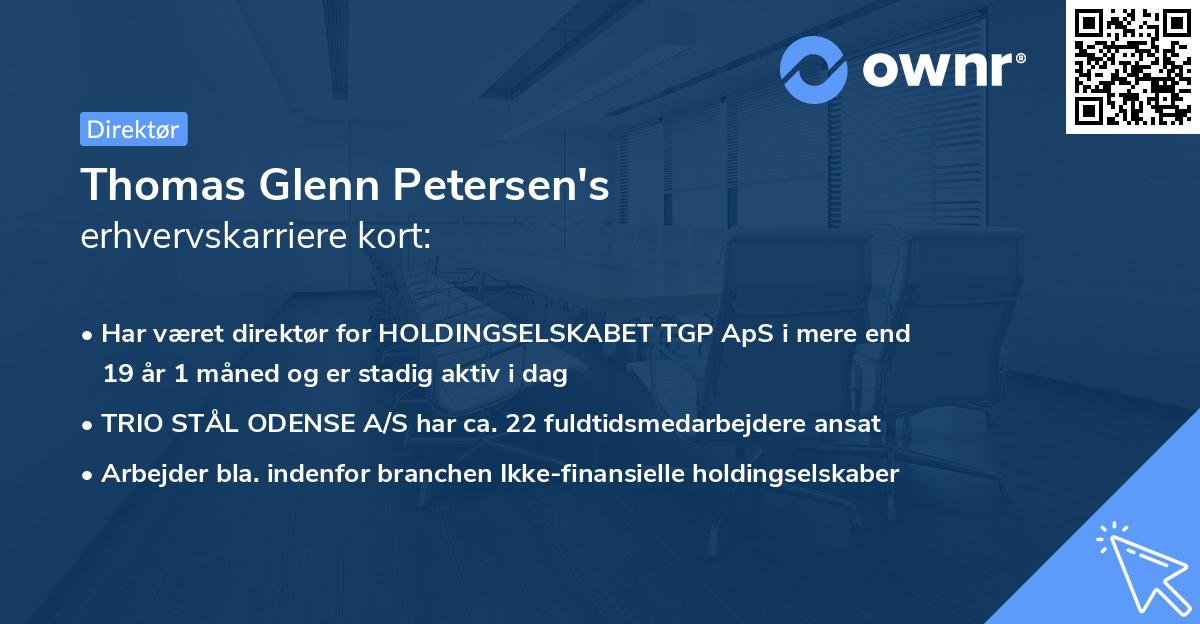 Thomas Glenn Petersen's erhvervskarriere kort