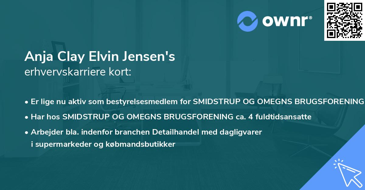 Anja Clay Elvin Jensen's erhvervskarriere kort