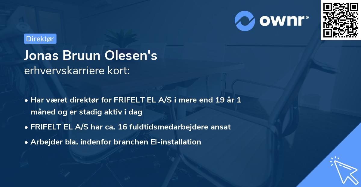 Jonas Bruun Olesen's erhvervskarriere kort