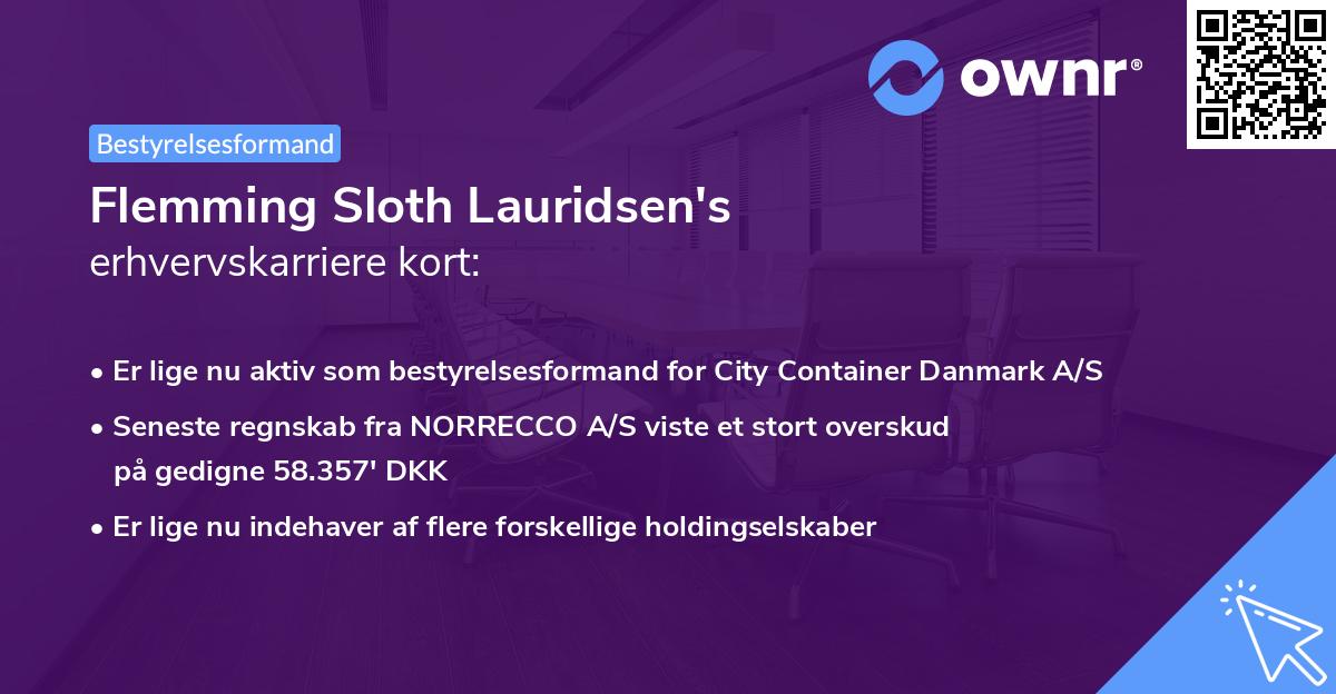 Flemming Sloth Lauridsen's erhvervskarriere kort