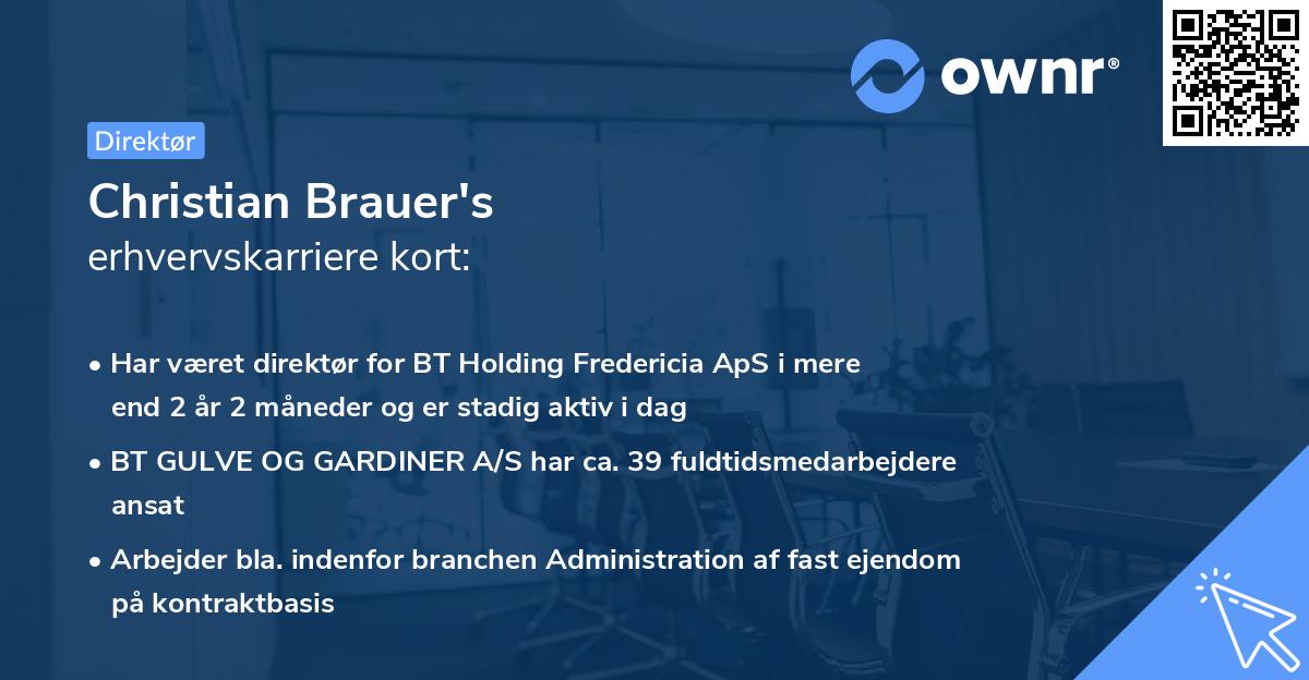 Christian Brauer's erhvervskarriere kort