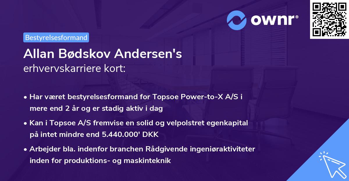 Allan Bødskov Andersen's erhvervskarriere kort