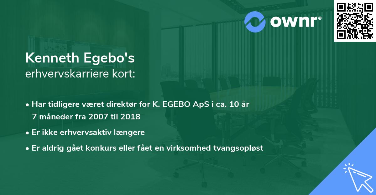 Kenneth Egebo's erhvervskarriere kort