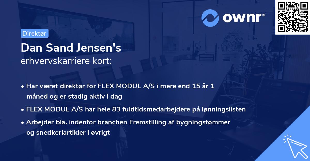Dan Sand Jensen's erhvervskarriere kort