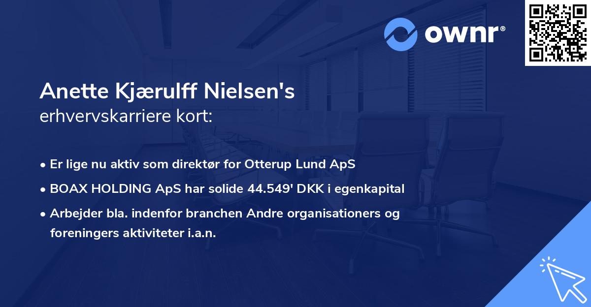 Anette Kjærulff Nielsen's erhvervskarriere kort