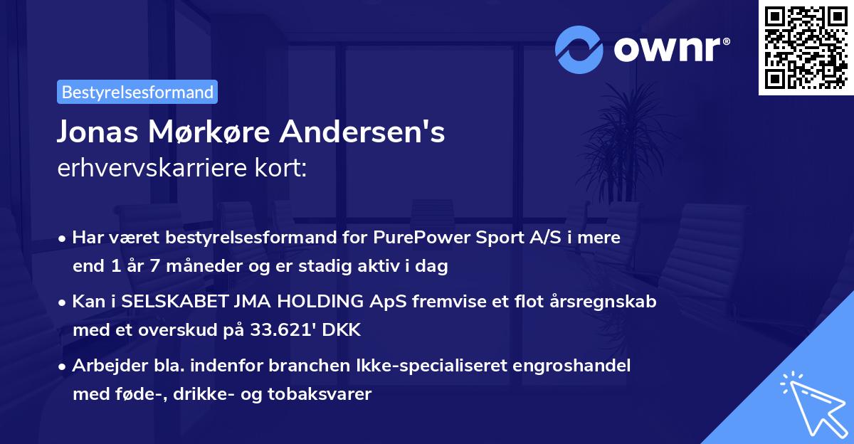 Jonas Mørkøre Andersen's erhvervskarriere kort