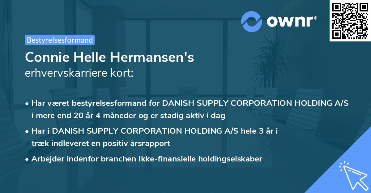 Connie Helle Hermansen's erhvervskarriere kort