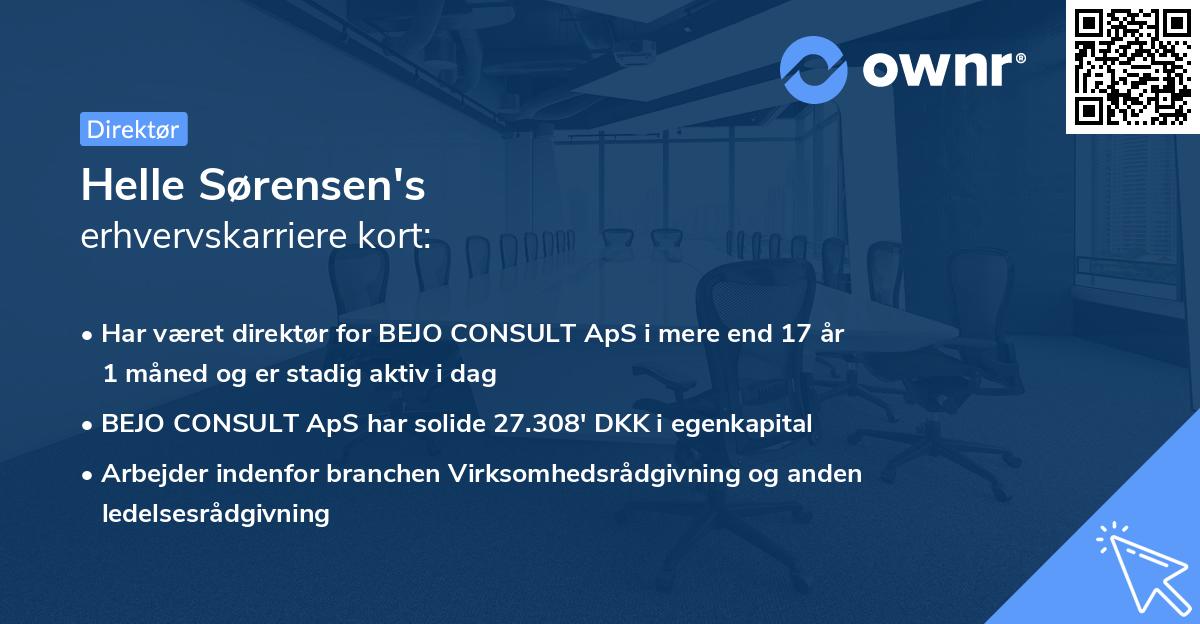Helle Sørensen's erhvervskarriere kort