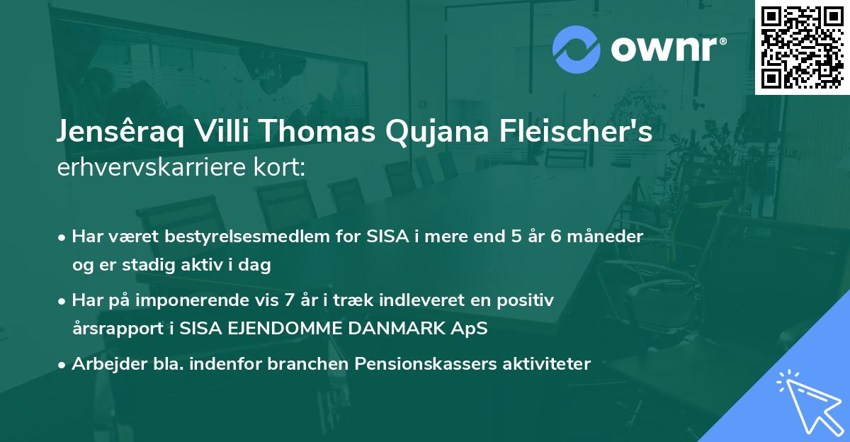 Jensêraq Villi Thomas Qujana Fleischer's erhvervskarriere kort