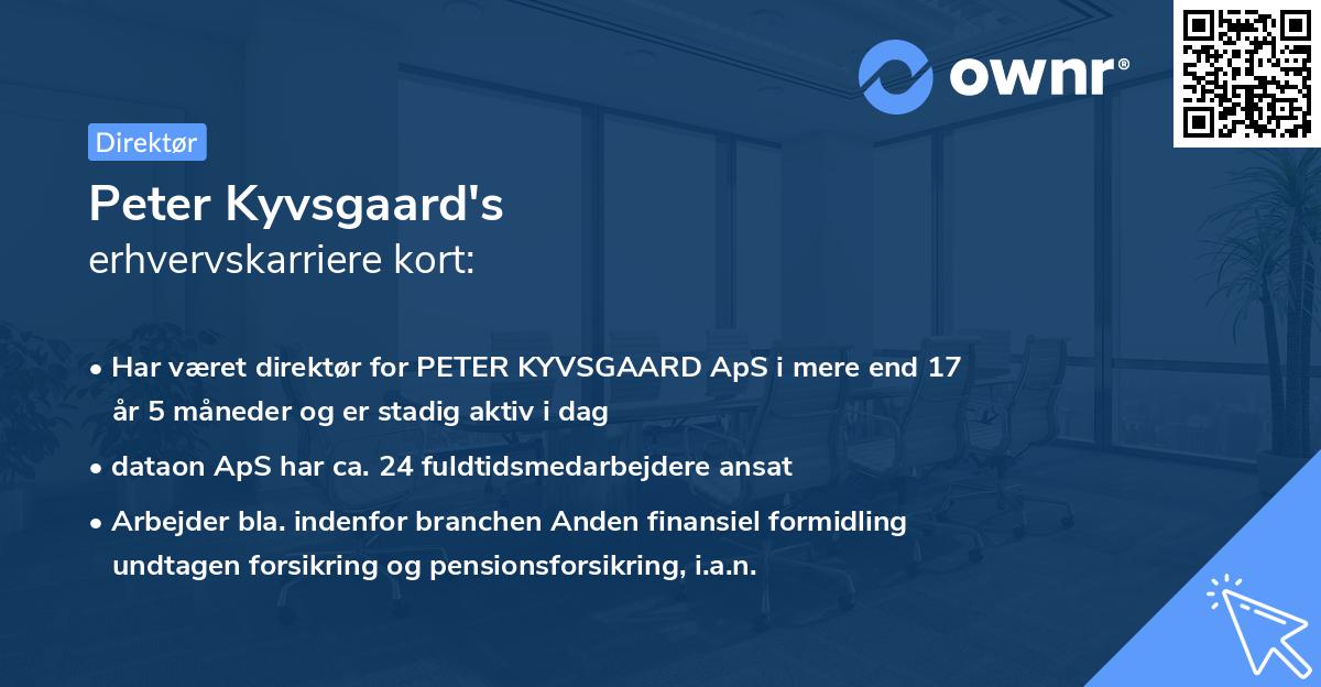 Peter Kyvsgaard's erhvervskarriere kort